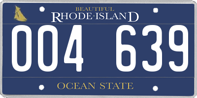 RI license plate 004639