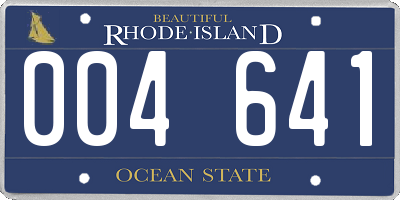 RI license plate 004641