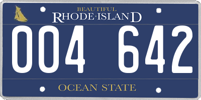 RI license plate 004642