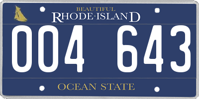 RI license plate 004643