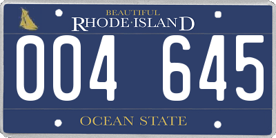 RI license plate 004645