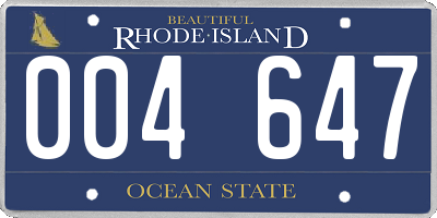 RI license plate 004647