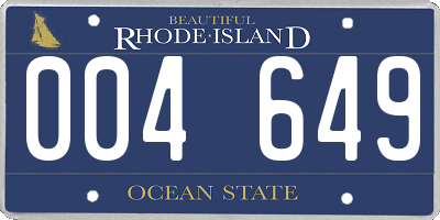 RI license plate 004649