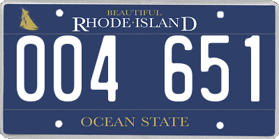 RI license plate 004651