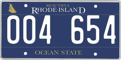 RI license plate 004654