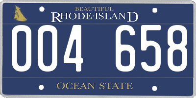 RI license plate 004658