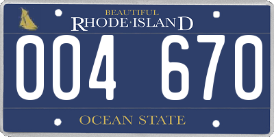 RI license plate 004670