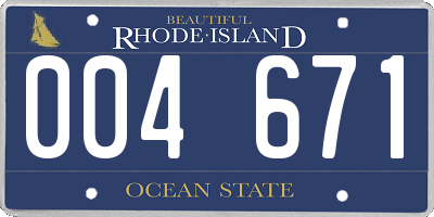RI license plate 004671