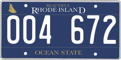 RI license plate 004672