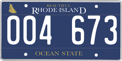 RI license plate 004673