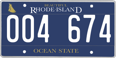 RI license plate 004674