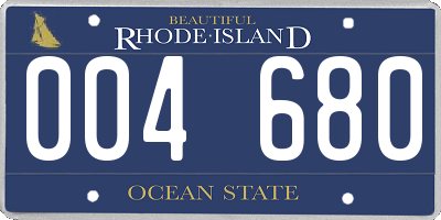 RI license plate 004680