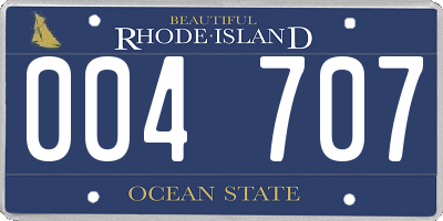 RI license plate 004707