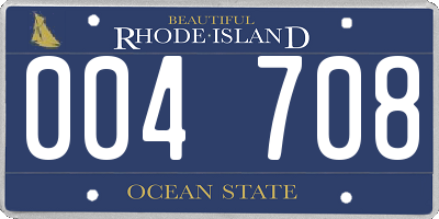 RI license plate 004708