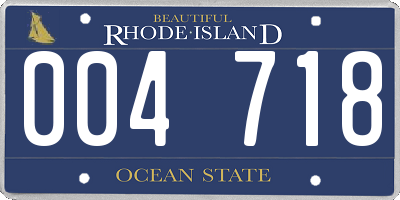 RI license plate 004718