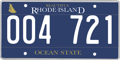 RI license plate 004721