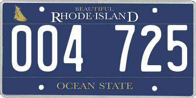 RI license plate 004725