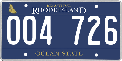 RI license plate 004726