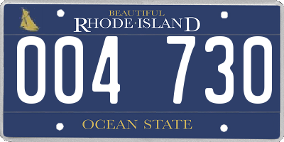 RI license plate 004730