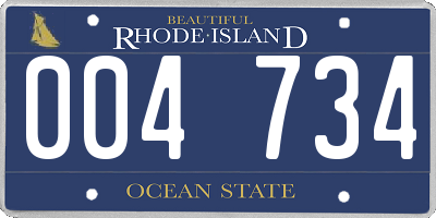 RI license plate 004734