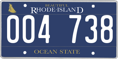 RI license plate 004738
