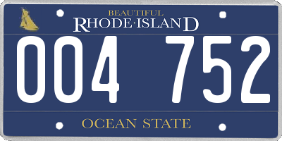 RI license plate 004752