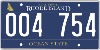 RI license plate 004754