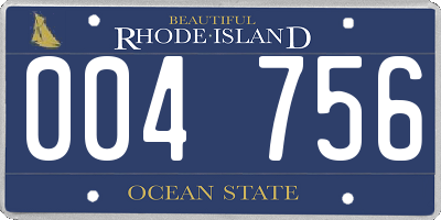 RI license plate 004756