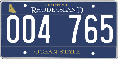 RI license plate 004765