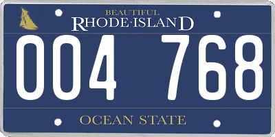 RI license plate 004768