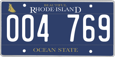 RI license plate 004769