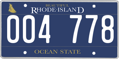 RI license plate 004778