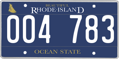 RI license plate 004783