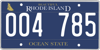 RI license plate 004785