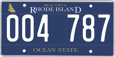 RI license plate 004787