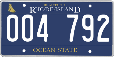 RI license plate 004792