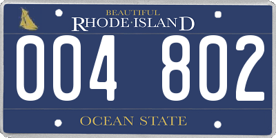 RI license plate 004802