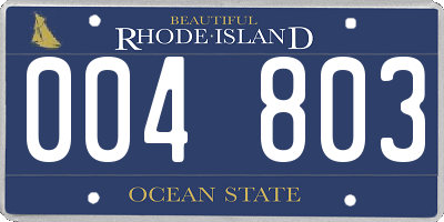 RI license plate 004803