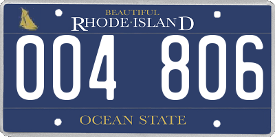 RI license plate 004806