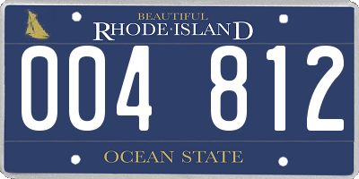 RI license plate 004812