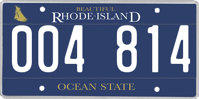 RI license plate 004814