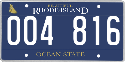 RI license plate 004816