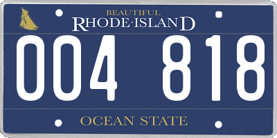 RI license plate 004818