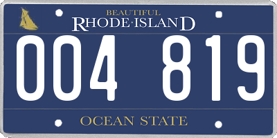 RI license plate 004819