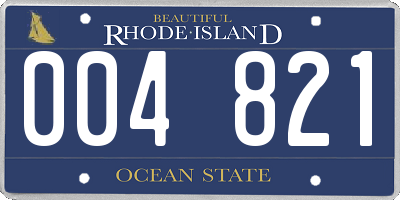 RI license plate 004821