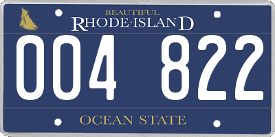 RI license plate 004822