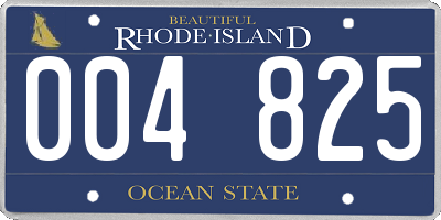 RI license plate 004825