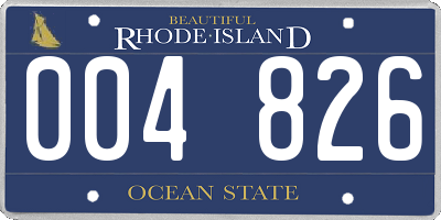 RI license plate 004826