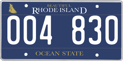 RI license plate 004830