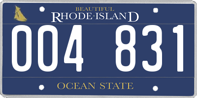 RI license plate 004831